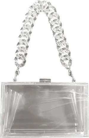 Women Acrylic Clutch Purse Clear Evening Shoulder Bag Unique Acrylic Clutch Purse for Wedding Cocktail Party Prom