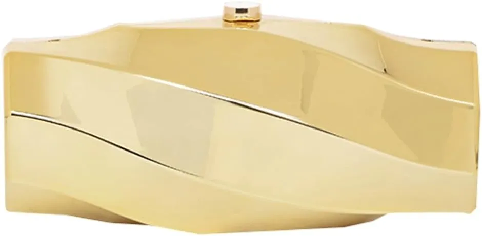 Women Acrylic Clutch Purse Unique Metallic Irregular Box Evening Bag Chain Shoulder Bag For Wedding Cocktail Party 2025