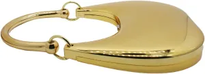 Women Acrylic Clutch Purses Unique Moon Shaped Evening Bag Metallic Acrylic Top Handle Handbag for Wedding Party Prom