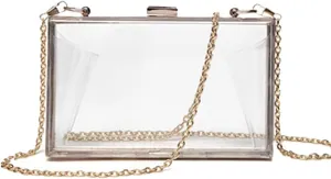 Women Clear Purse Acrylic Evening Clutch Bag Shoulder Handbag Unique Evening Bags and Clutches Crossbody Purse Gold-T