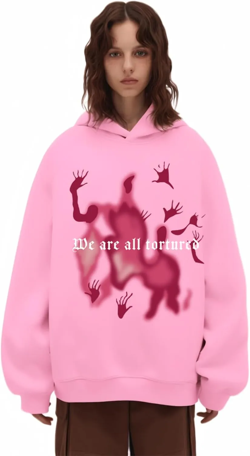 Women Graphic Hoodies Y2K Oversized Cute Cotton Hoodie Pullover for Teen Girls Preppy Hooded Sweatshirt Fall Outfits