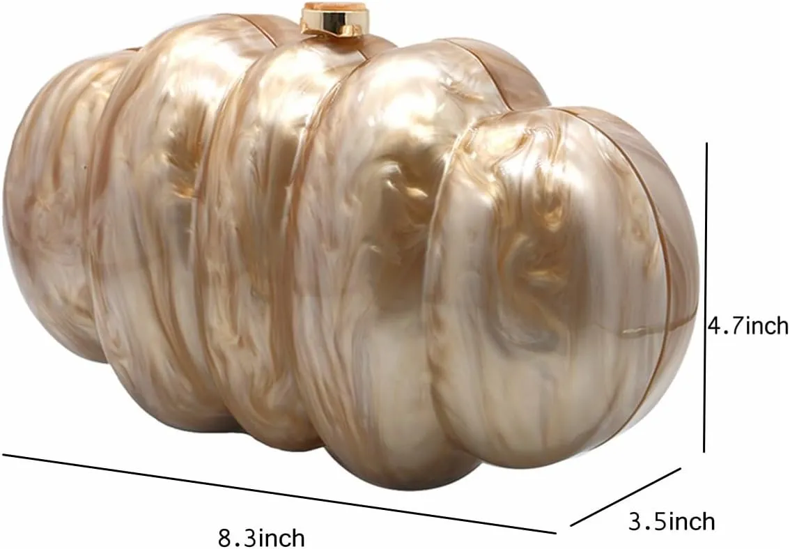 Women Puff Acrylic Clutch Purse Glitter Marble Acrylic Handbag Unique Evening Bag Chain Shoulder Bag for Party Prom