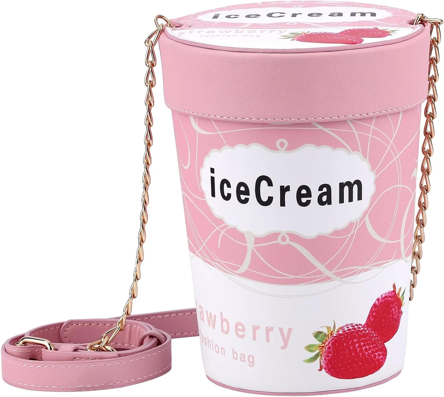 Women Satchel Chain Strap Shoulder Bag Leather Crossbody Handbags Ladies Evening Clutch Purse Unique Cute Ice Cream Bag