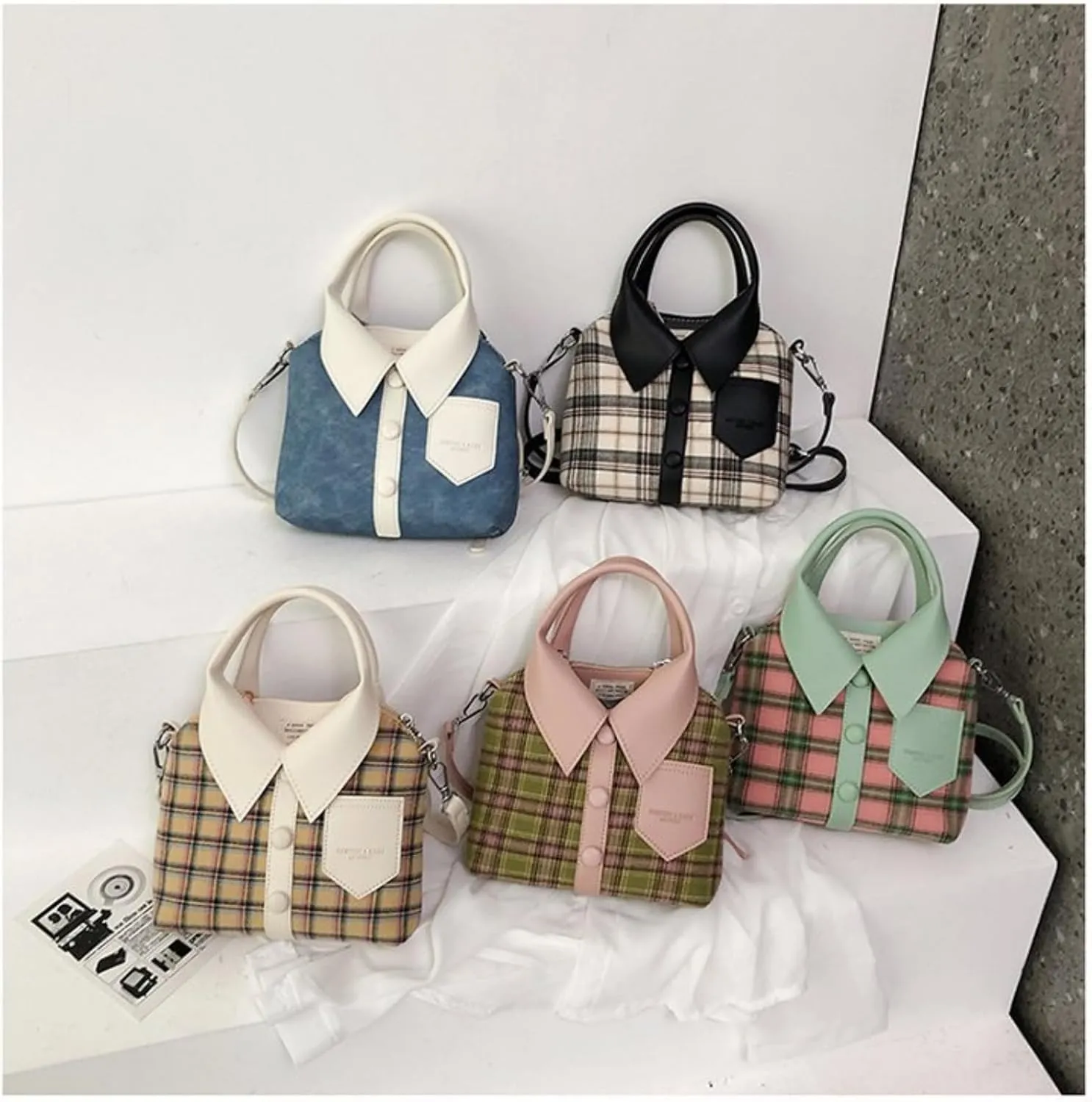 Women Shirt Shaped Satchel PU Leather Shoulder Bag Unique Crossbody Clutch Handbags Ladies Evening Purse Cute Jacket Bag
