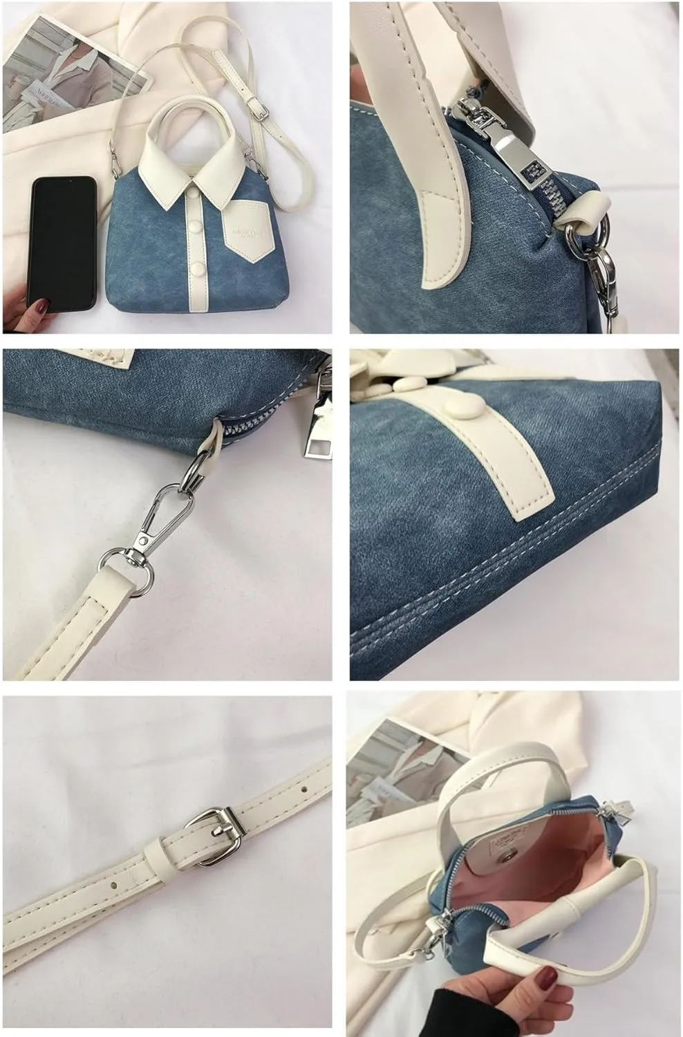 Women Shirt Shaped Satchel PU Leather Shoulder Bag Unique Crossbody Clutch Handbags Ladies Evening Purse Cute Jacket Bag