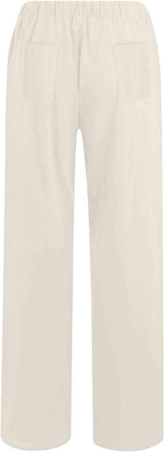 Women Summer Casual Cotton Linen Palazzo Pants Wide Leg Lounge Pant Long Trouser with Pocket Beach Vacation Outfits