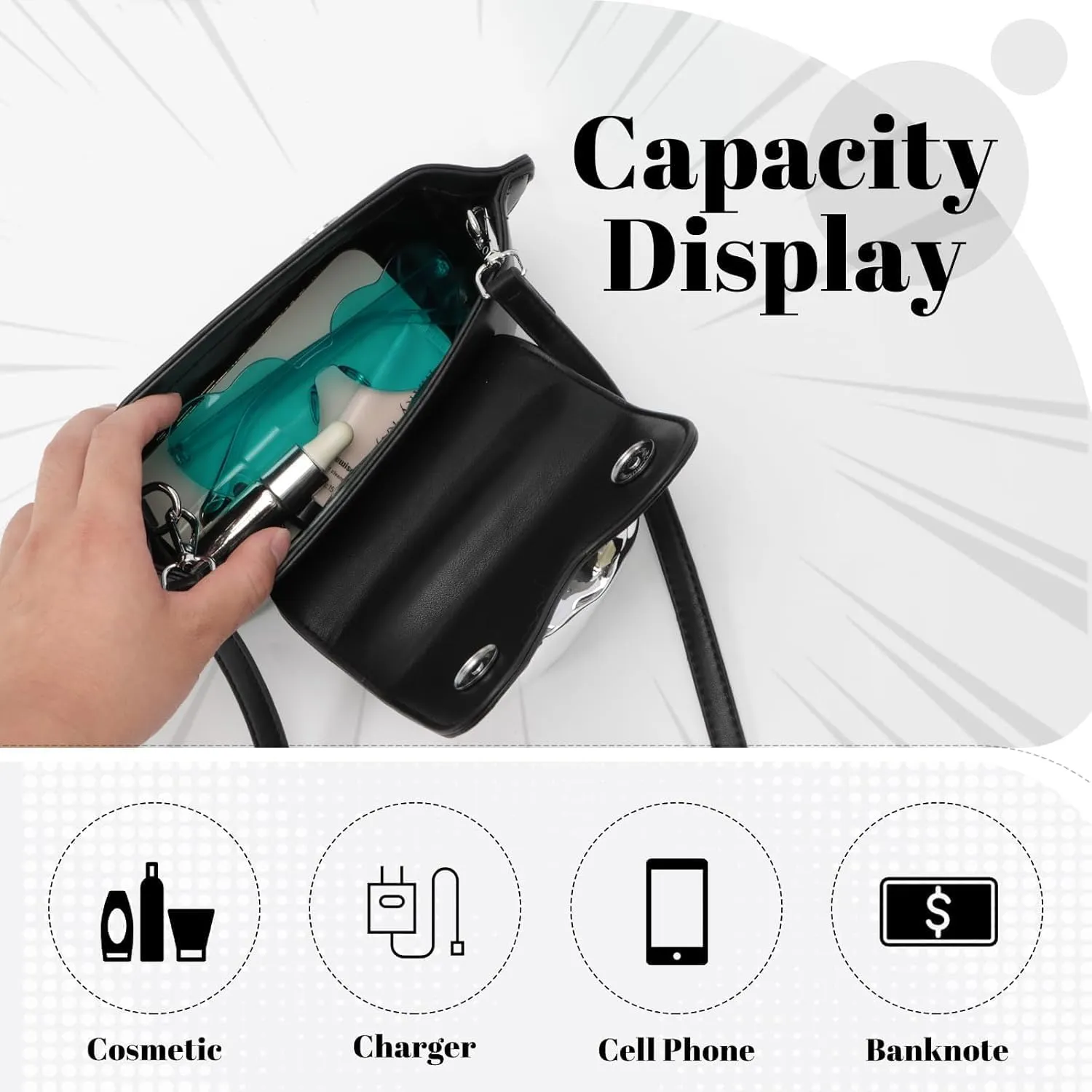 Women Unique Silver Crossbody Bags Y2K Evening Bag Tote Handbag Satchel Bag Small Cute Shoulder Bags Hobo Purse