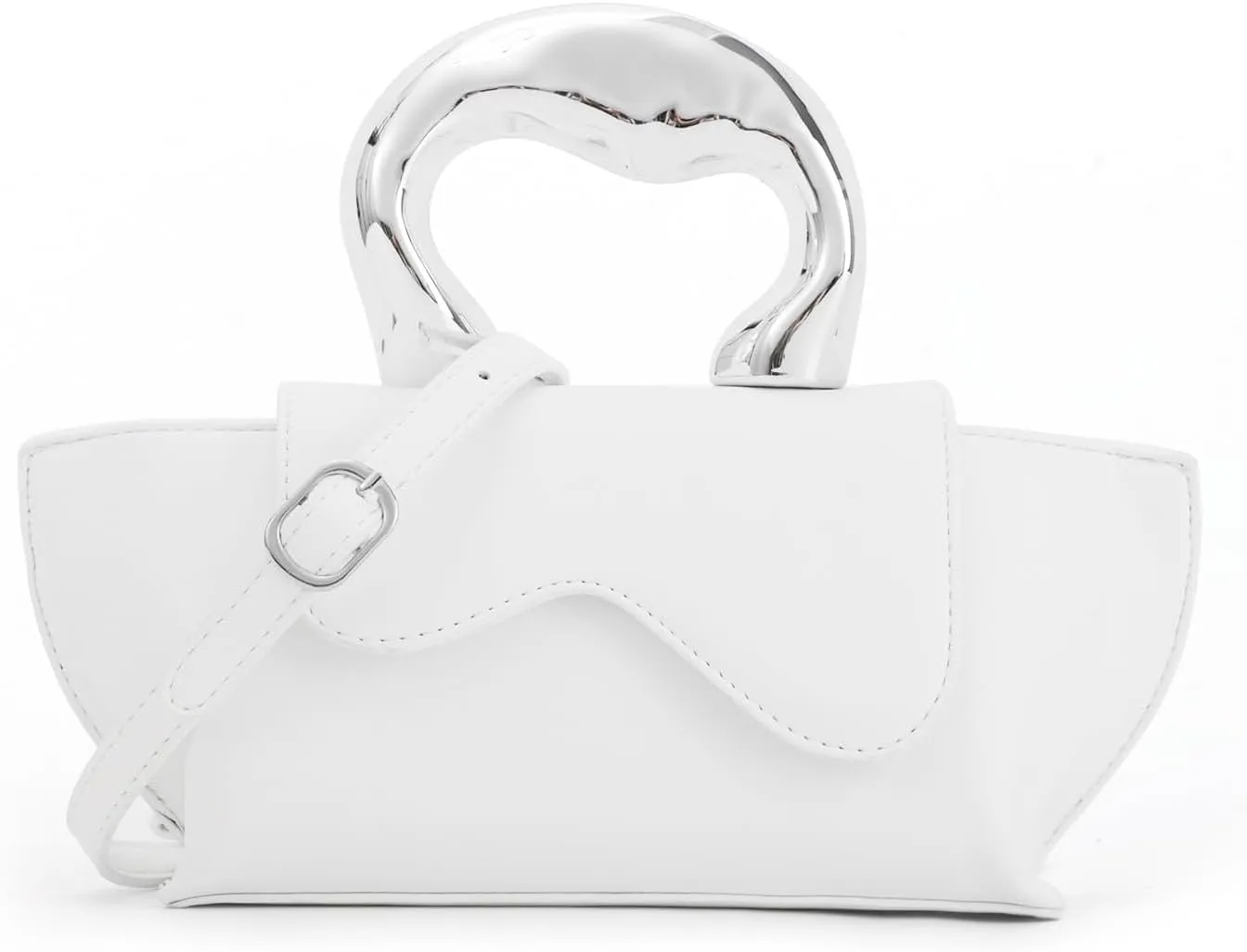 Women Unique Silver Crossbody Bags Y2K Evening Bag Tote Handbag Satchel Bag Small Cute Shoulder Bags Hobo Purse