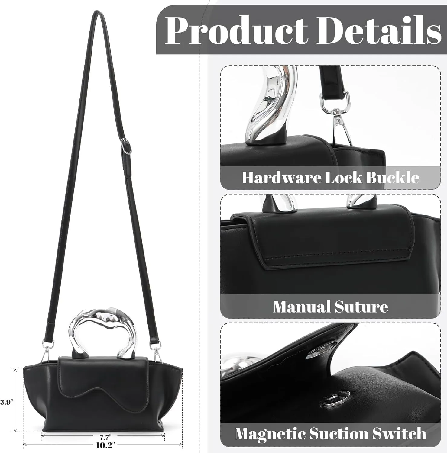 Women Unique Silver Crossbody Bags Y2K Evening Bag Tote Handbag Satchel Bag Small Cute Shoulder Bags Hobo Purse