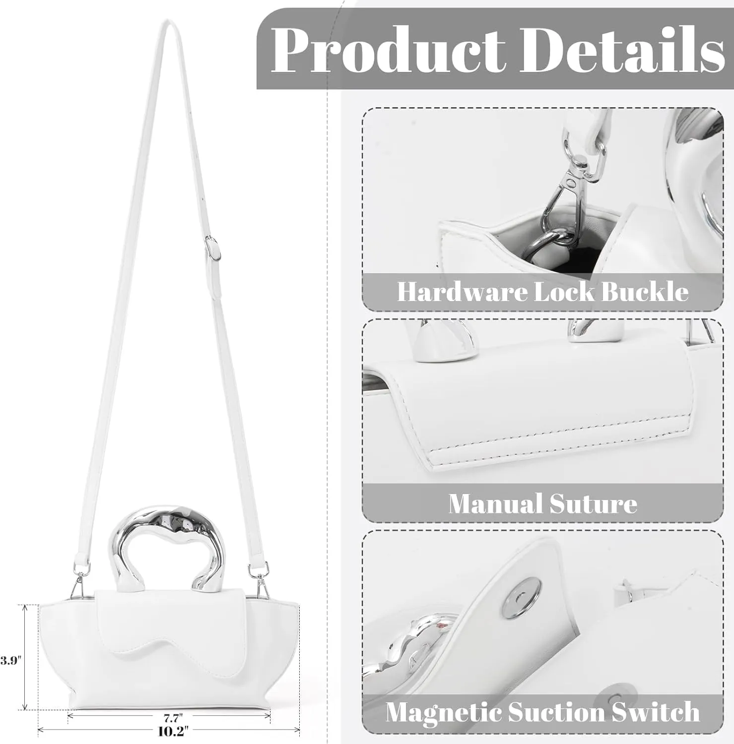 Women Unique Silver Crossbody Bags Y2K Evening Bag Tote Handbag Satchel Bag Small Cute Shoulder Bags Hobo Purse