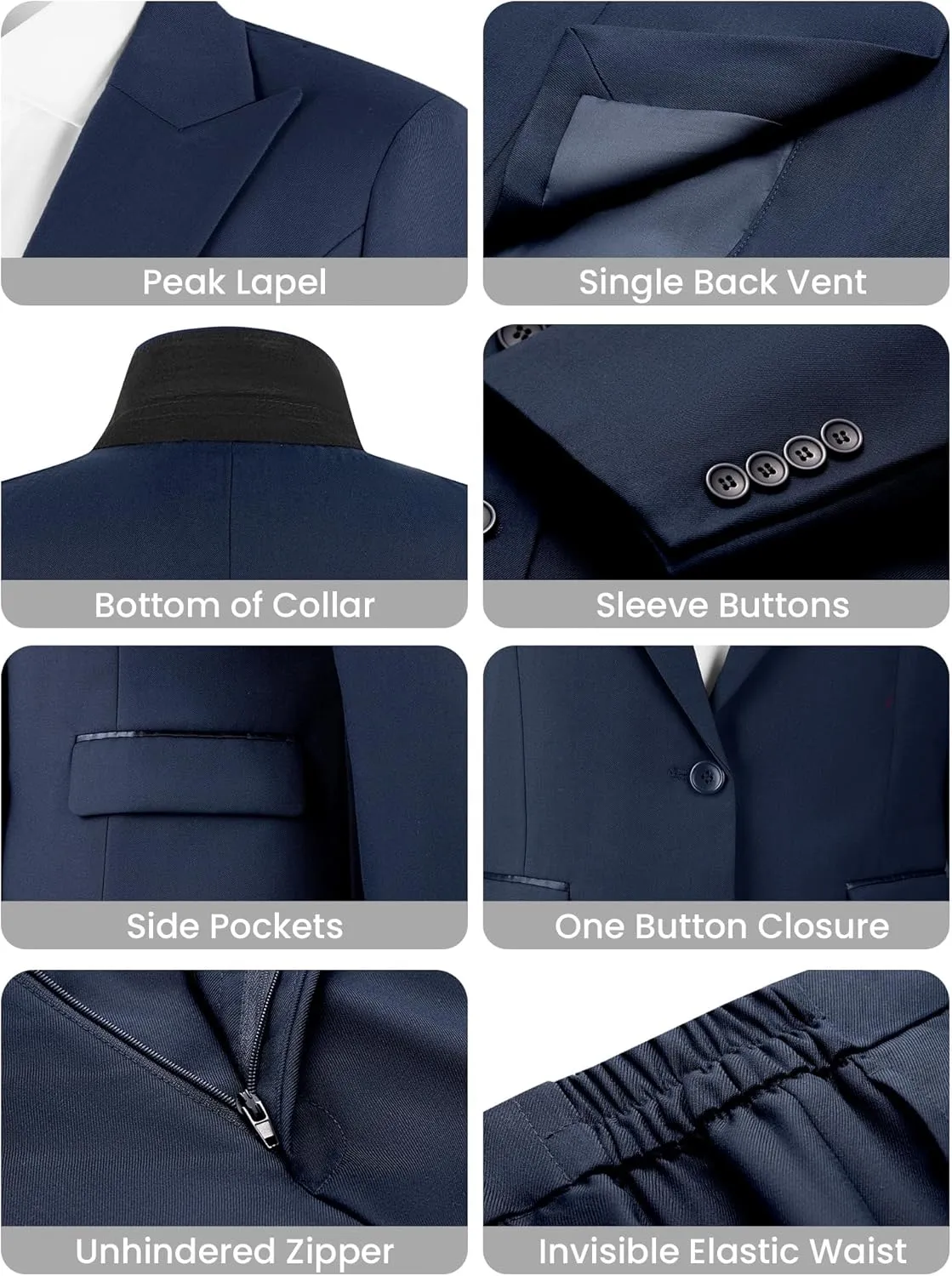 Women's 2 Piece Business Office Suit Lady Peaked Lapel Slim Fit One Button Blazer Jacket and Pants Set