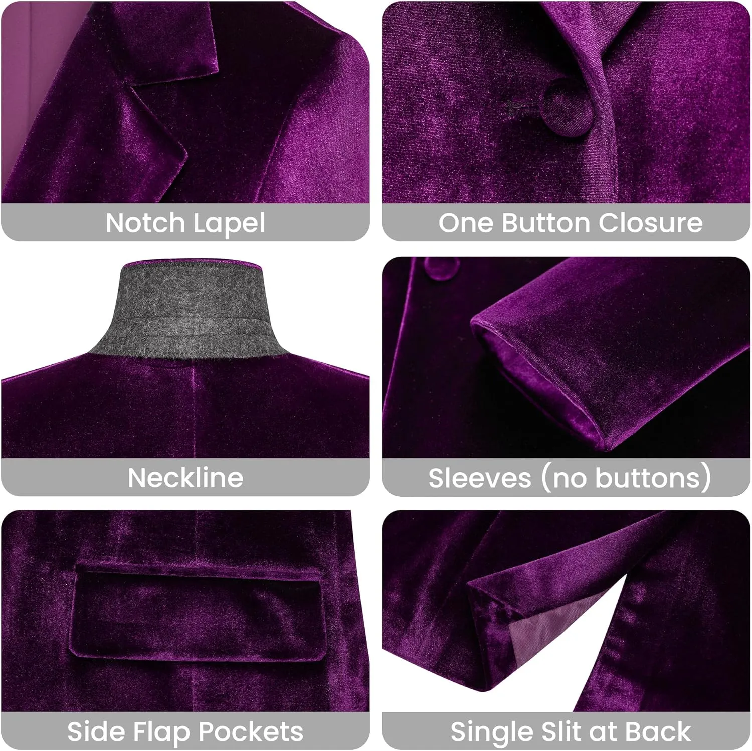 Women's 2 Piece Velvet Suit Notch Lapel One Button Slim Fit Business Party Wedding Tuxedo Blazer Pants Set