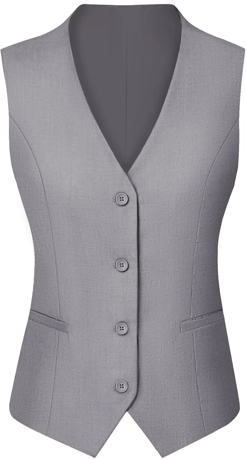 Women's 3 Piece Suit Lady Business Casual Office One Button Slim Fit Blazer Jacket Vest Pants Set