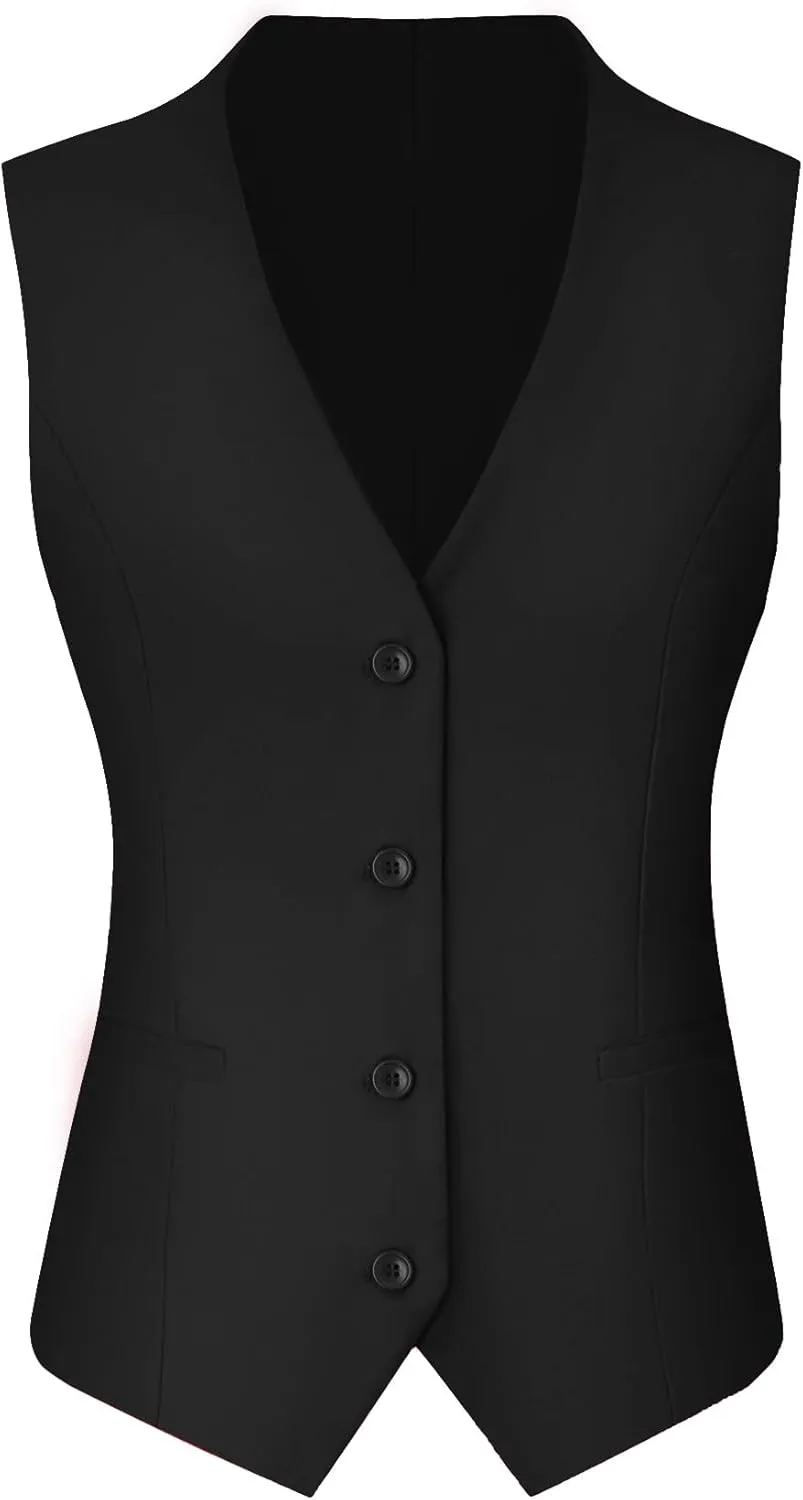 Women's 3 Piece Suit Lady Business Casual Office One Button Slim Fit Blazer Jacket Vest Pants Set