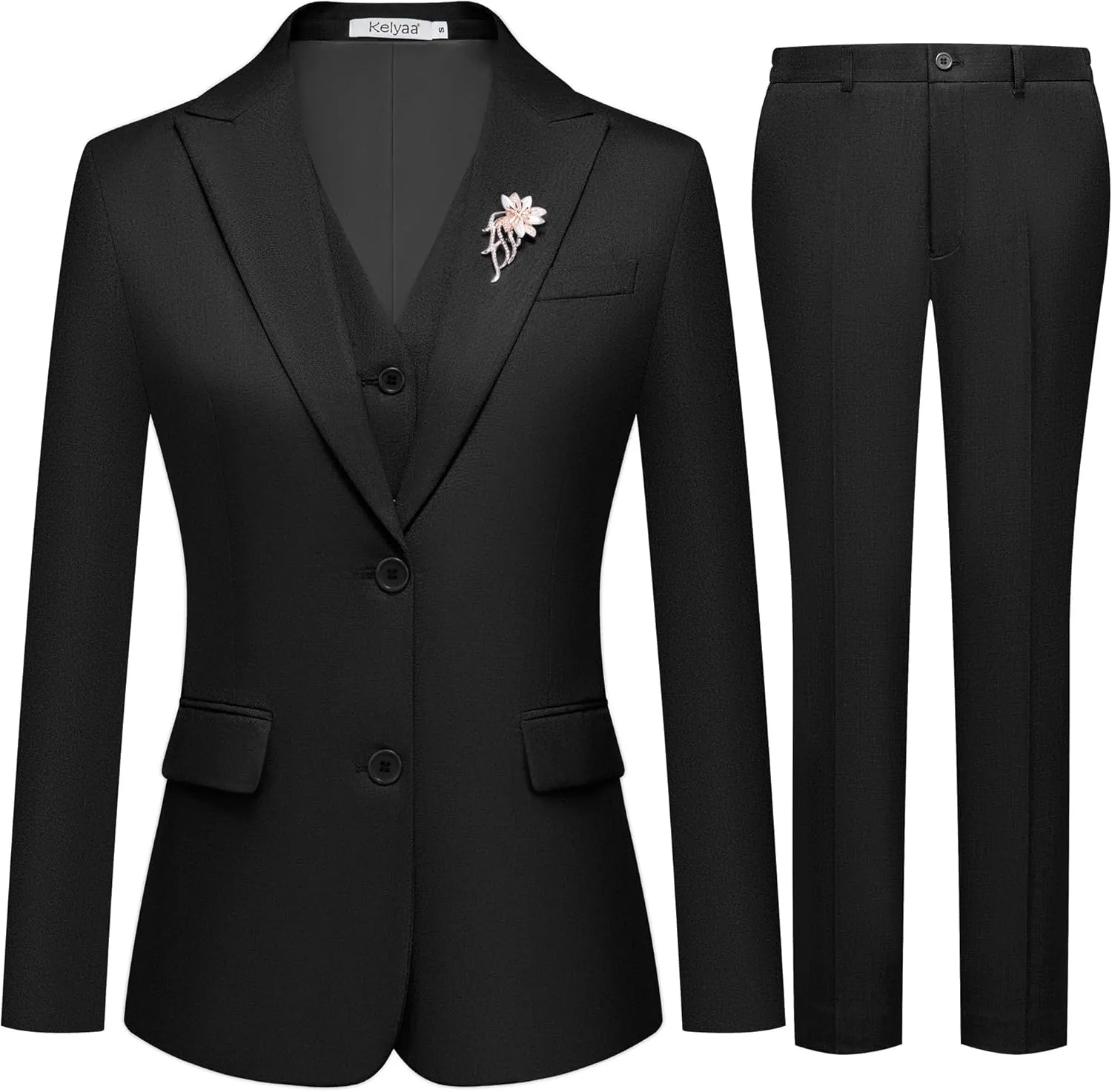 Women's 3 Pieces Suit Lady's 2 Buttons Business Casual Office Outfits Slim Fit Blazer Jacket Vest Pants Set