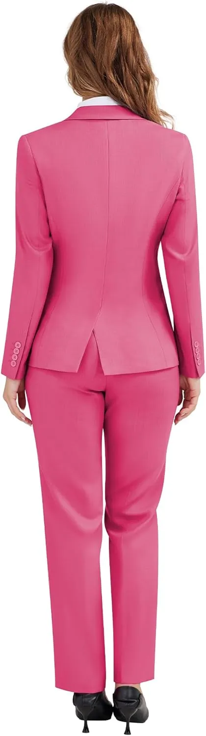 Women's 3 Pieces Suit Lady's 2 Buttons Business Casual Office Outfits Slim Fit Blazer Jacket Vest Pants Set