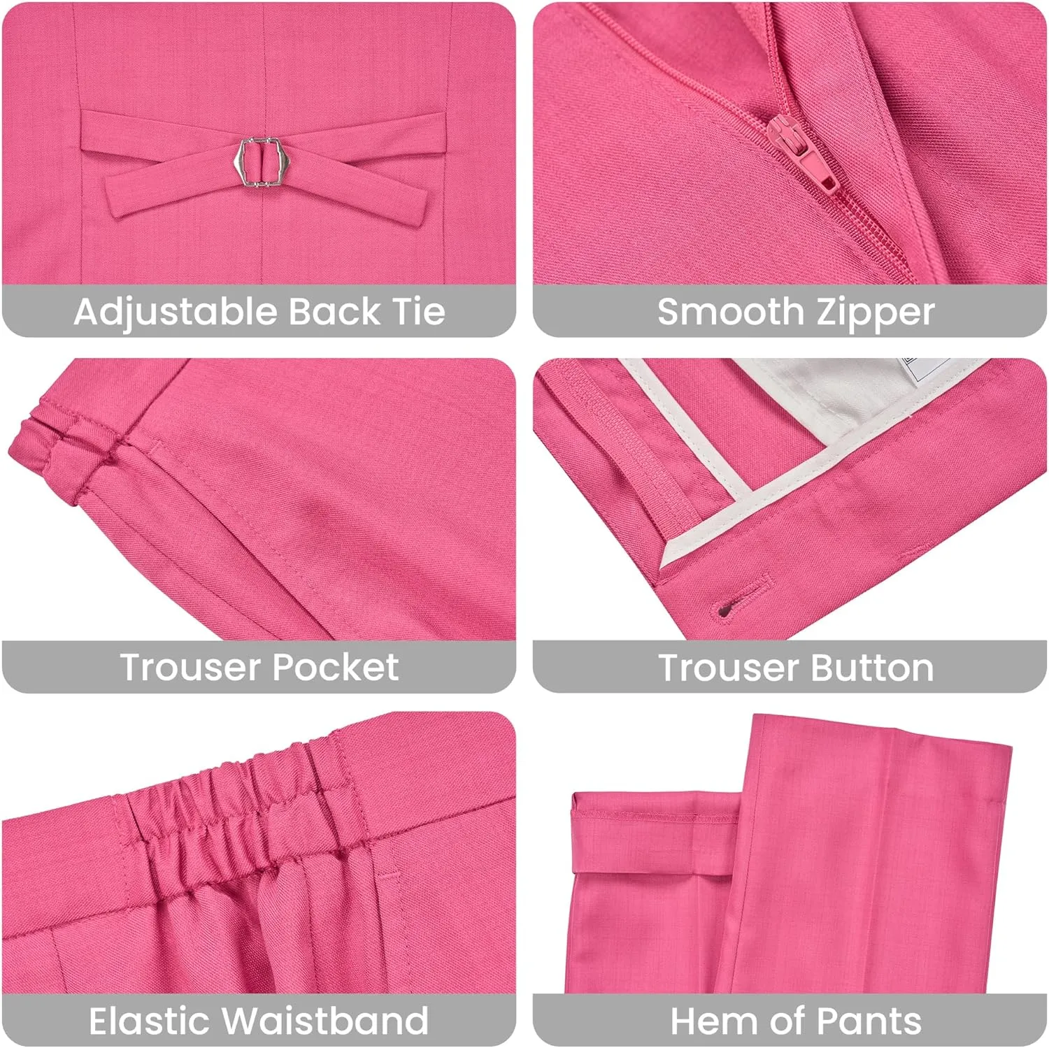 Women's 3 Pieces Suit Lady's 2 Buttons Business Casual Office Outfits Slim Fit Blazer Jacket Vest Pants Set