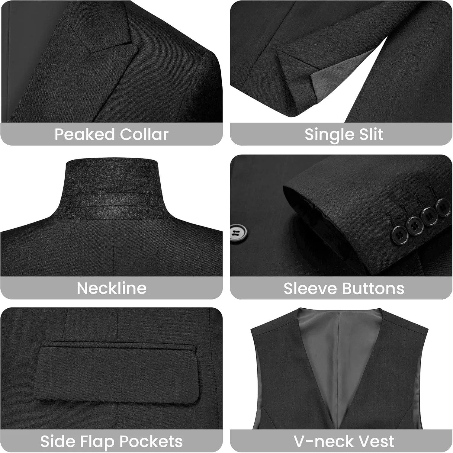 Women's 3 Pieces Suit Lady's 2 Buttons Business Casual Office Outfits Slim Fit Blazer Jacket Vest Pants Set
