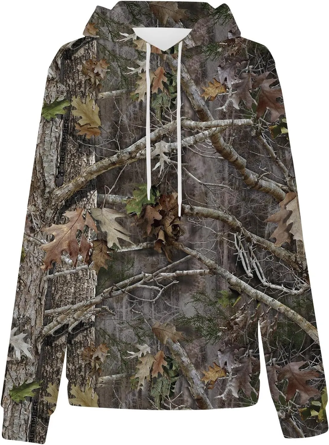 Women's Camo Hoodie Maple-Leaf Print Oversized Sweatshirt Fleece Hooded Sweatshirts with Pocket Classic Pullovers