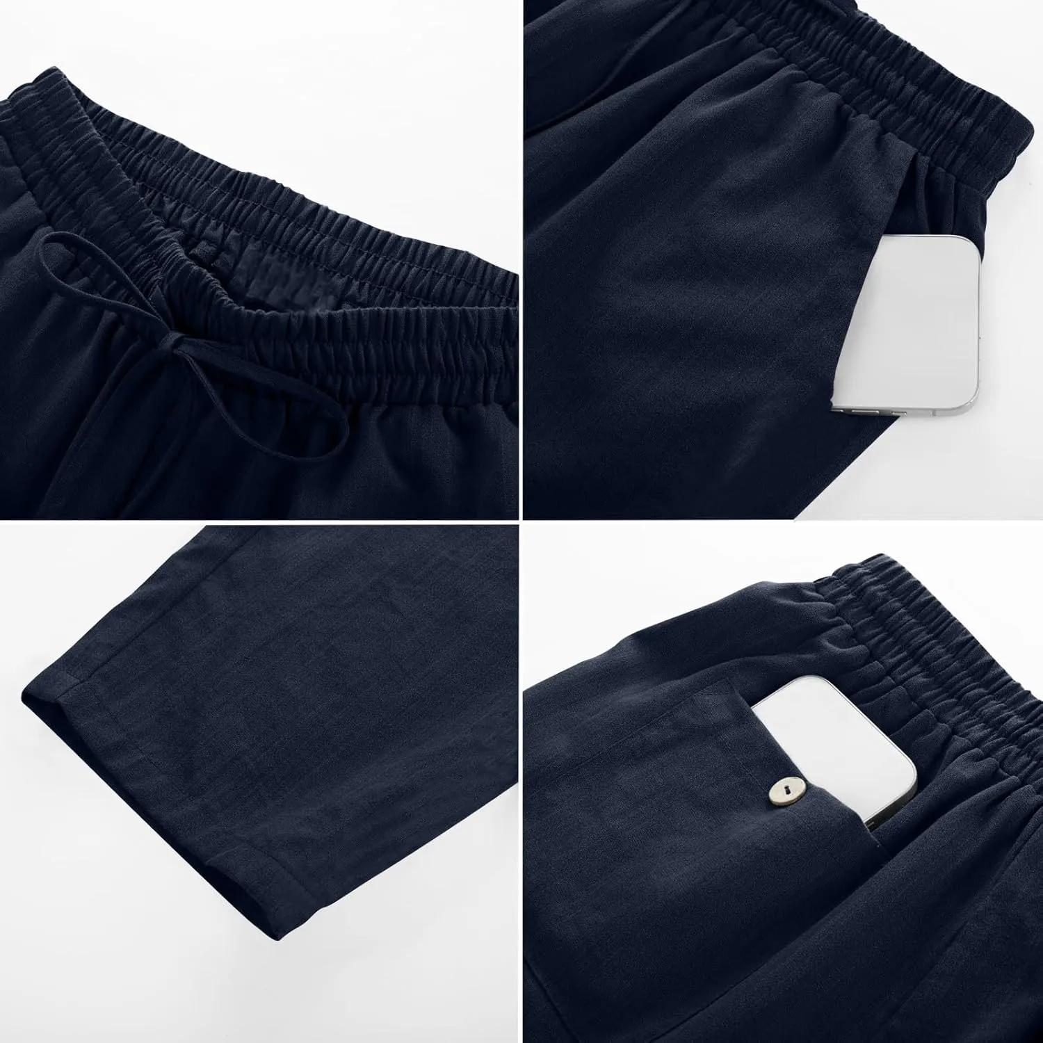 Womens Capri Pants Work, Plus Size Cargo Pants for Women Plus Size Linen Trousers Low Rise Straight Leg Summer