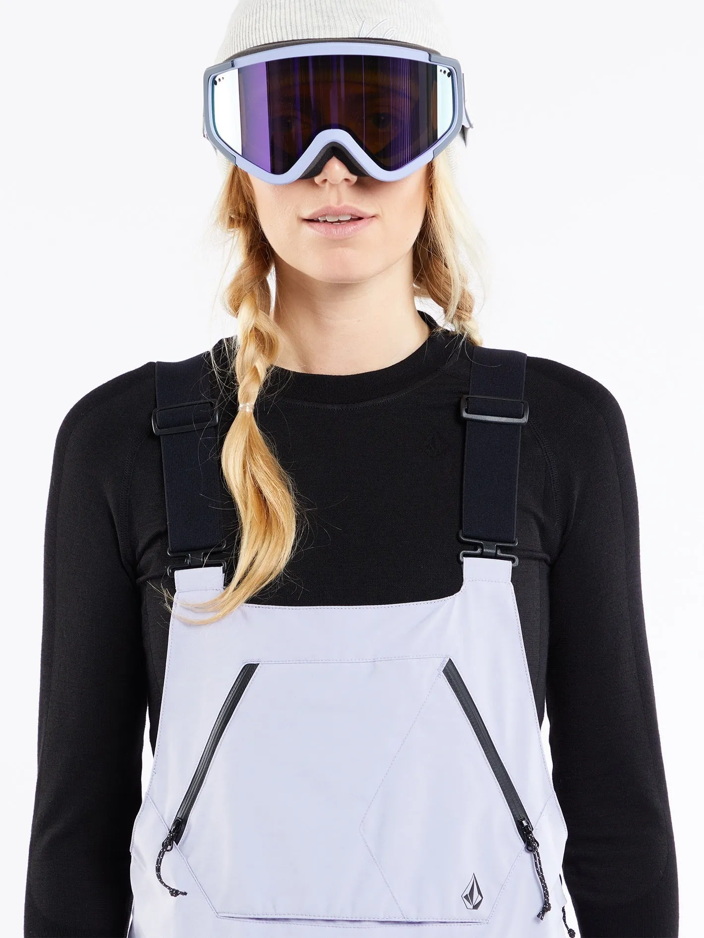 Womens Elm Stretch Gore Bib Overalls - Lilac Ash