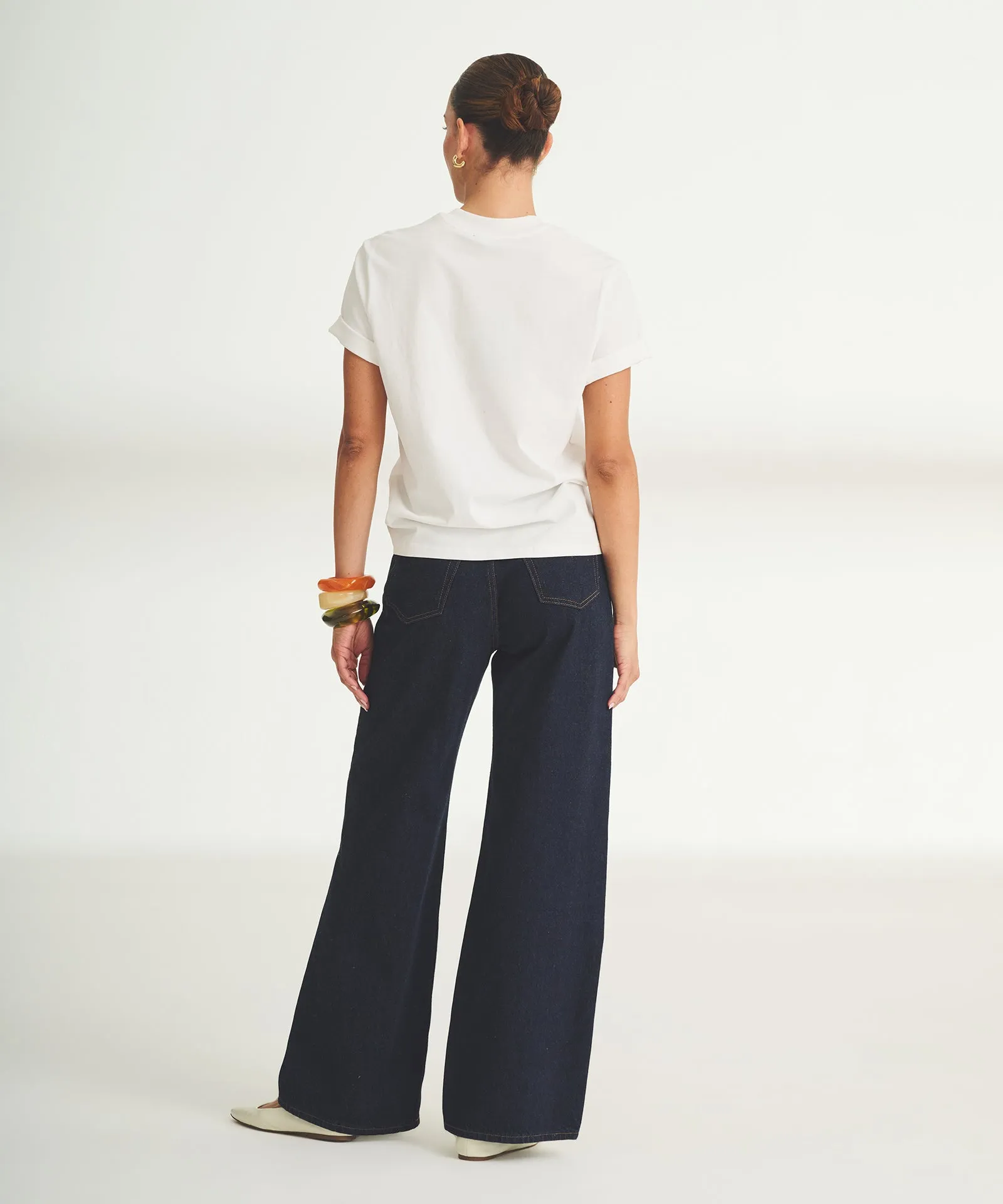 Women's Embroidered Lemons Boxy Tee