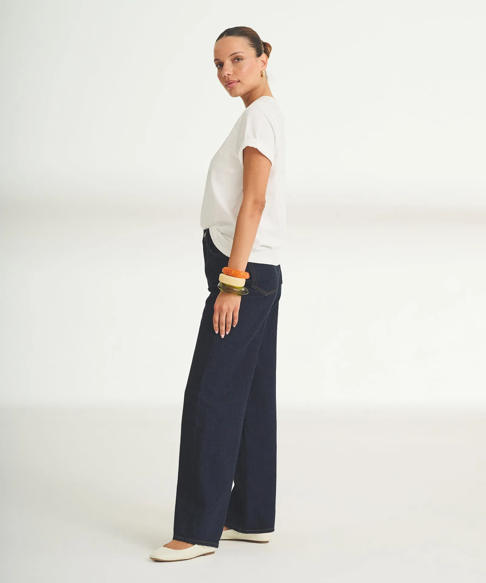 Women's Embroidered Lemons Boxy Tee