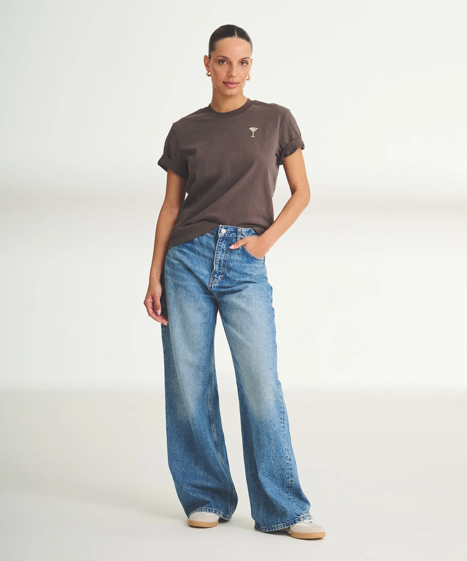 Women's Embroidered Martini Boxy Tee