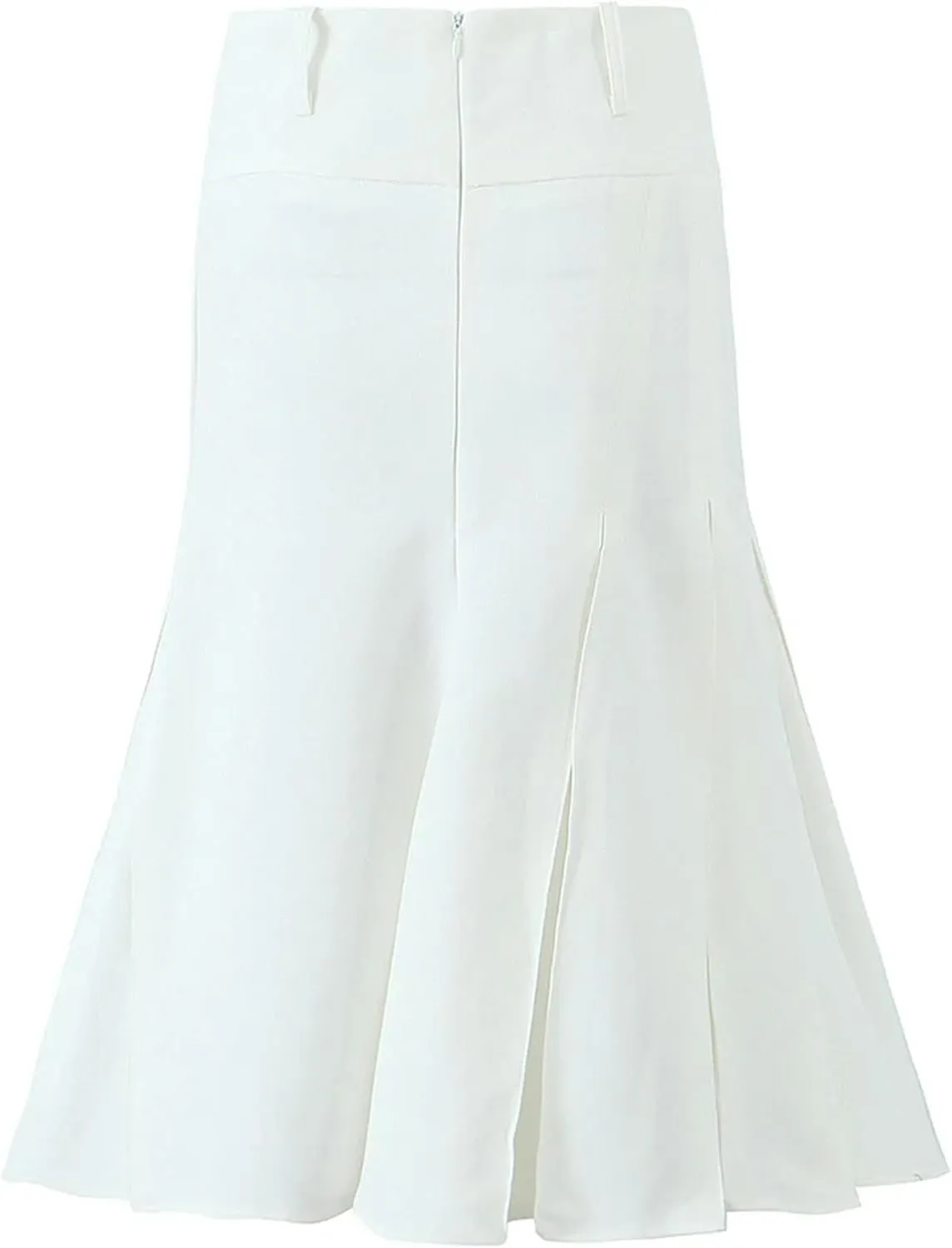 Women's Fashion Street Style Pleated Low Waist Midi Skirt Low Waist Chic Back Zip Skirt-as2-M(US2)