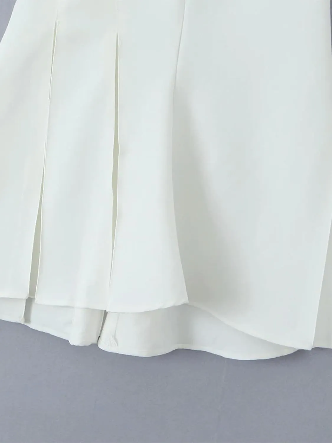 Women's Fashion Street Style Pleated Low Waist Midi Skirt Low Waist Chic Back Zip Skirt-as2-M(US2)