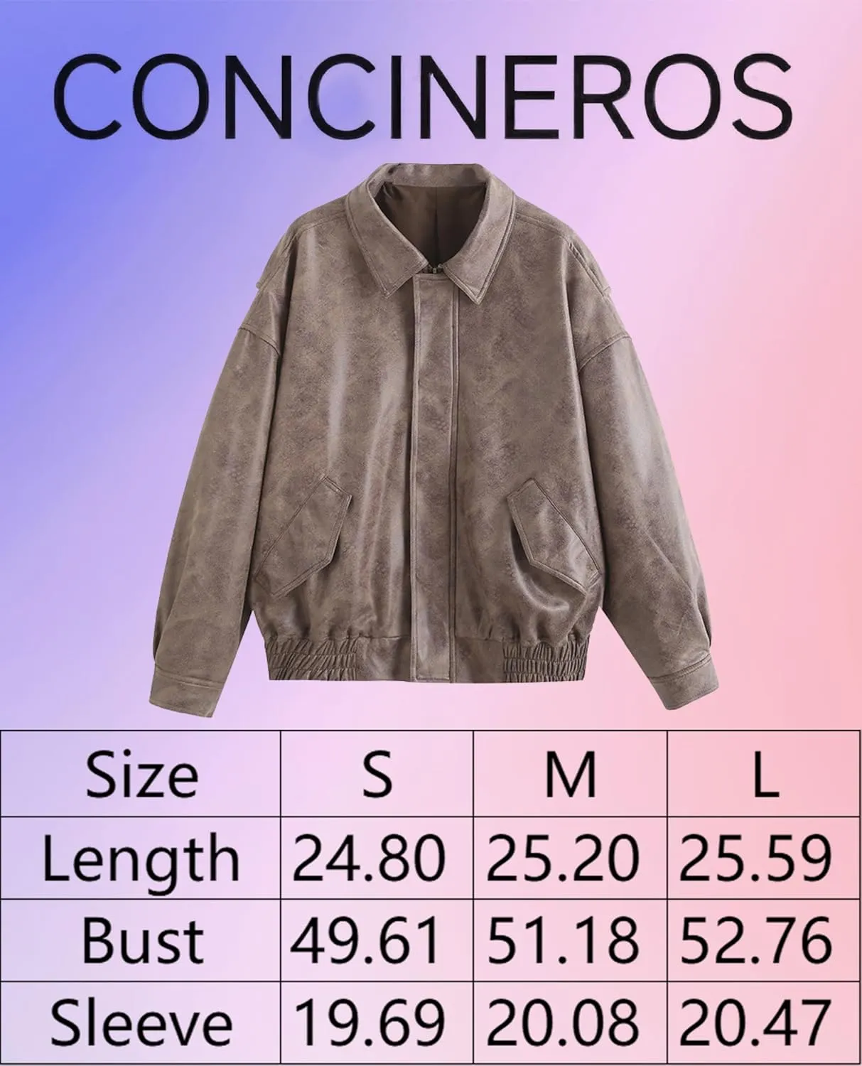 Women's Faux Leather Jacket Zip Up Short Fitted Slim Coat Bomber Jacket Women