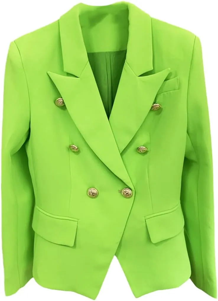Women's Jacket Double Breasted Metal Buttons Blazer Suit
