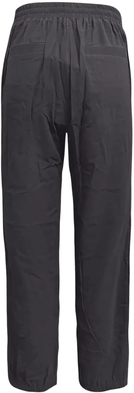 Womens Linen Pants Casual Summer High Waisted Drawstring Tapered Pants Baggy Sweatpants with Pockets Travel Trousers