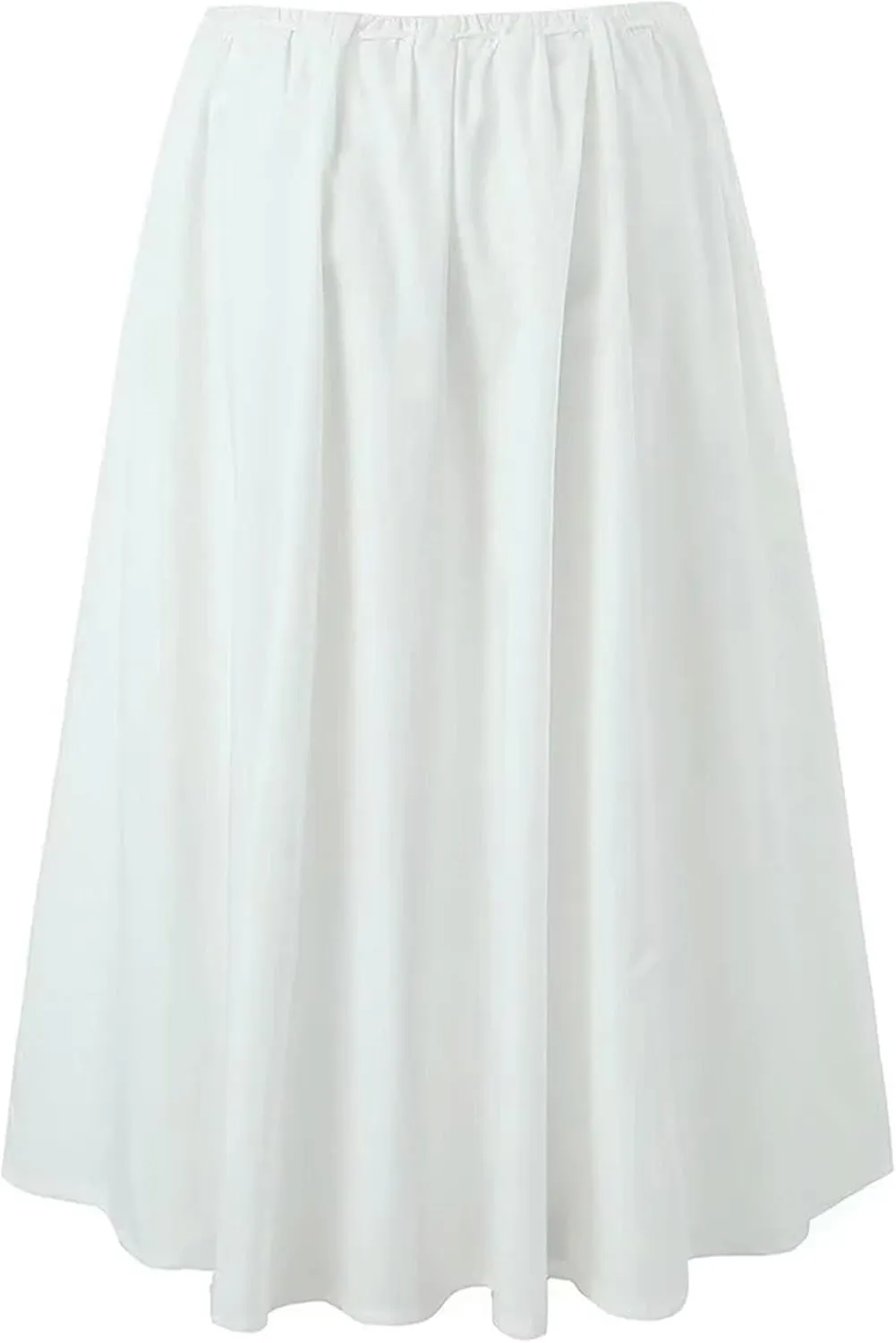 Women's Summer Fashion Street Style Loose Midi Skirt Sweet and Chic Pleated Design Low Waist Skirt-as1-S, Small