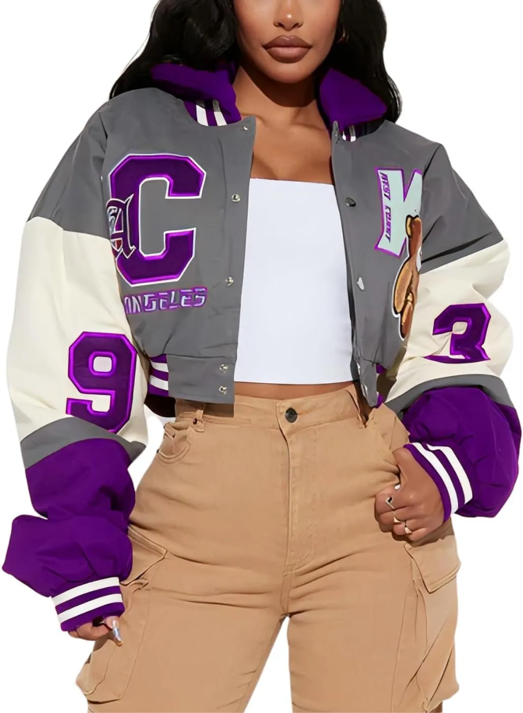 Womens Varsity Jacket Fashion Hoodies Lightweight Graphic Jacket for 2025