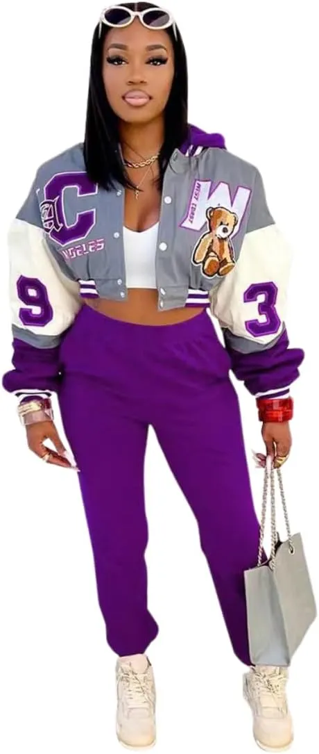 Womens Varsity Jacket Fashion Hoodies Lightweight Graphic Jacket for 2025
