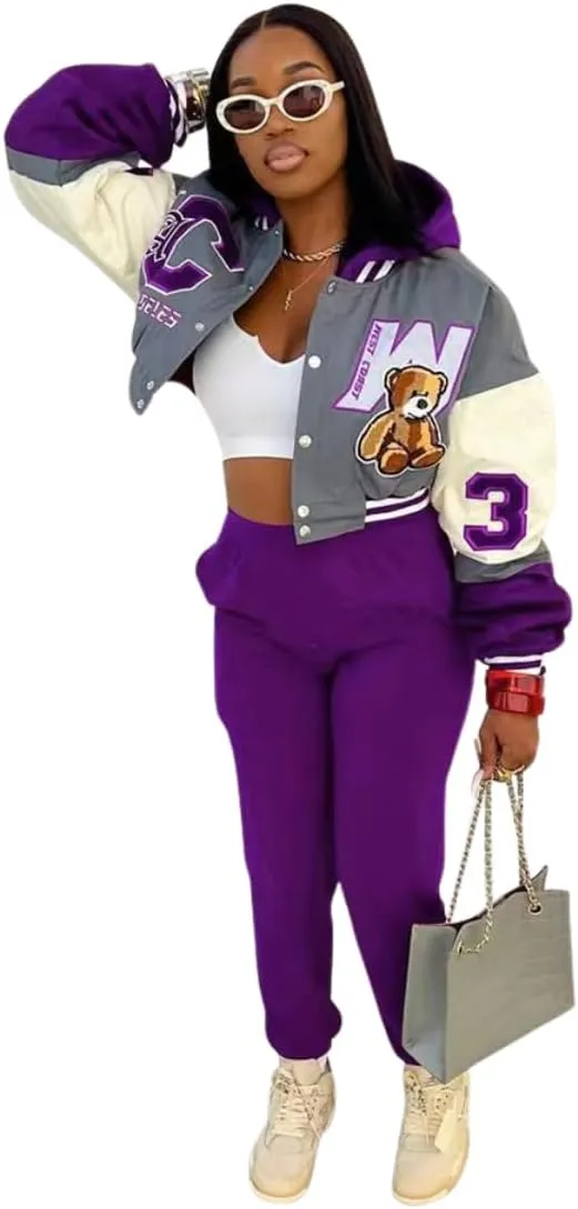 Womens Varsity Jacket Fashion Hoodies Lightweight Graphic Jacket for 2025