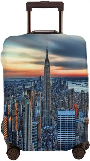 WONDERTIFY The Empire State Building Suitcase Cover New York City Modern World Scenery Travel Elastic Protective Washable Suitcase Protector Fits 25 To 28 Inch