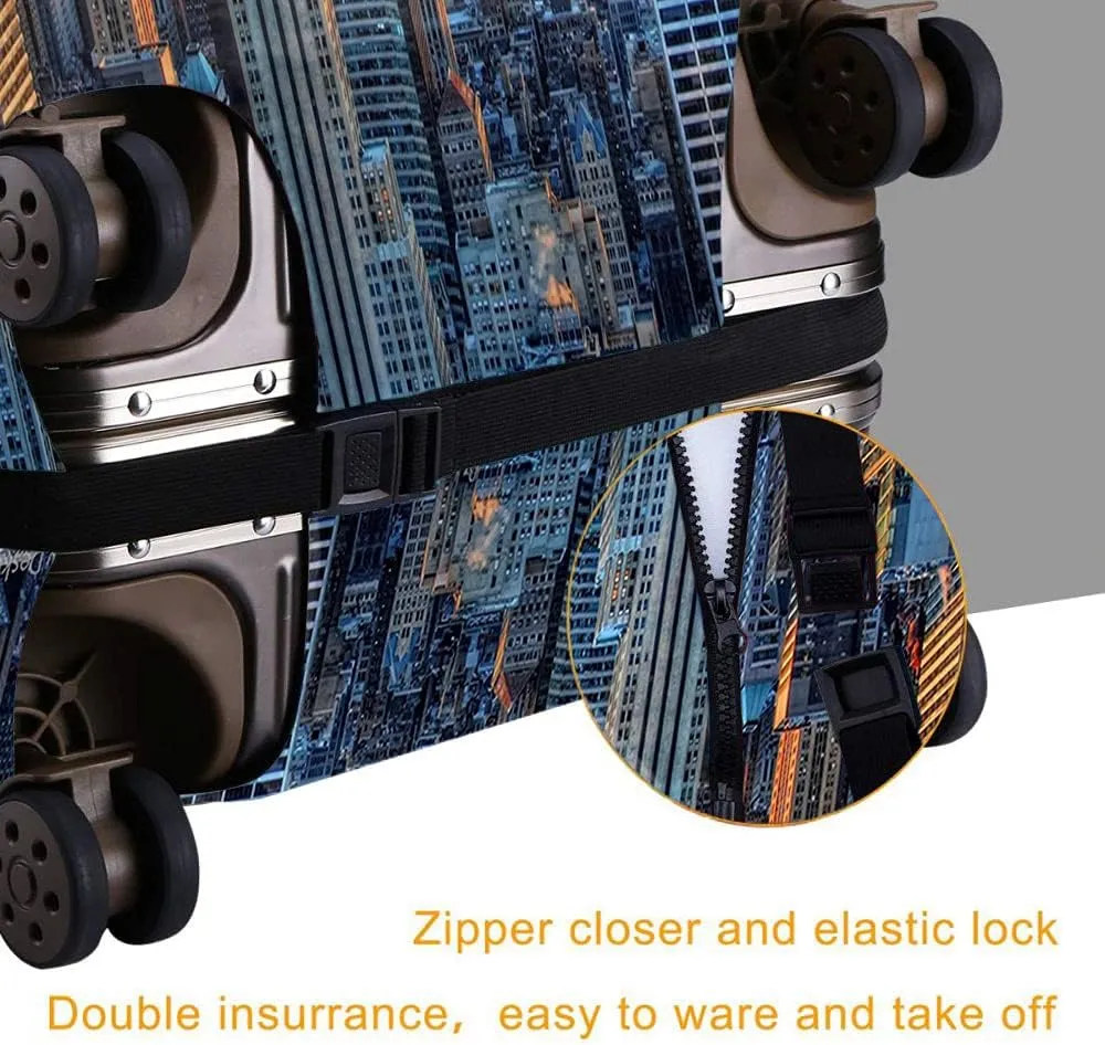 WONDERTIFY The Empire State Building Suitcase Cover New York City Modern World Scenery Travel Elastic Protective Washable Suitcase Protector Fits 25 To 28 Inch