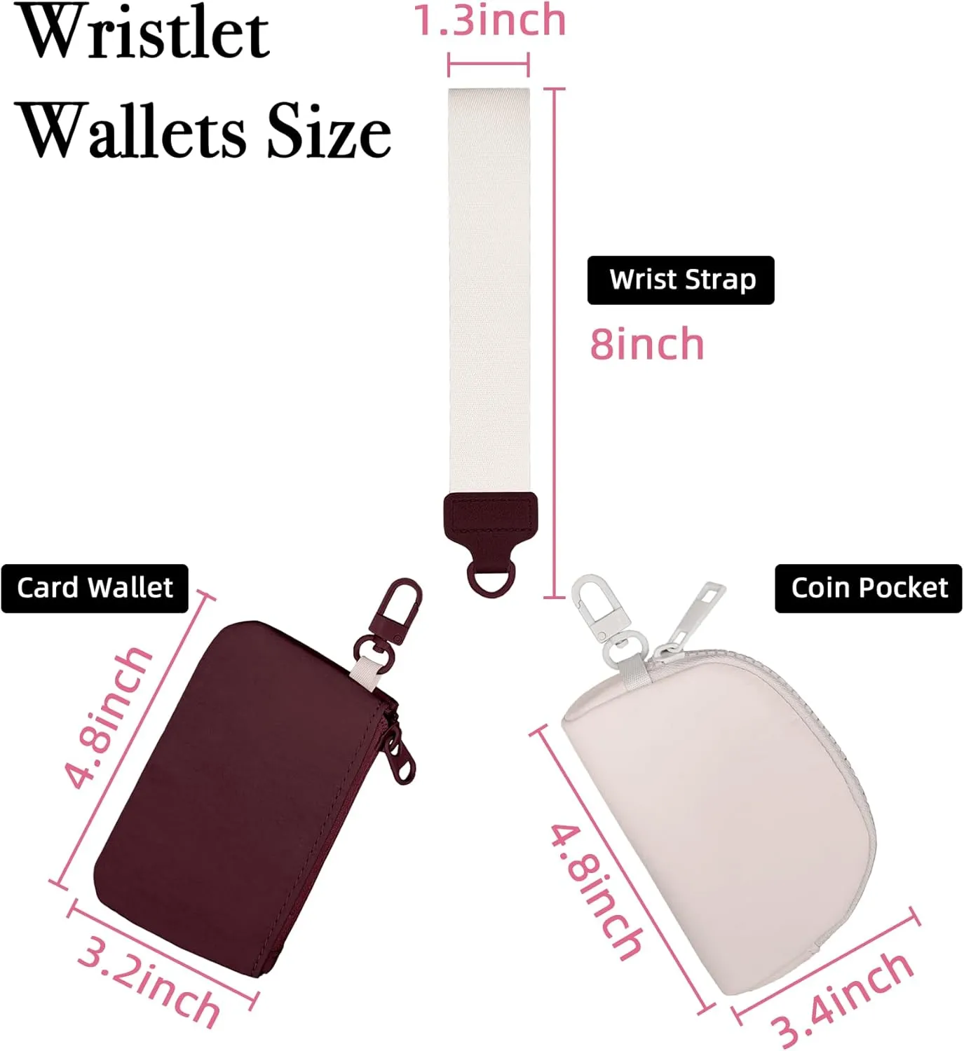 Wristlet Wallets for Women Ladies Teen Girls Female Credit Card Holder Wallets Cute Aesthetic Unique Modern Cardholder Purse Keychain Zipper