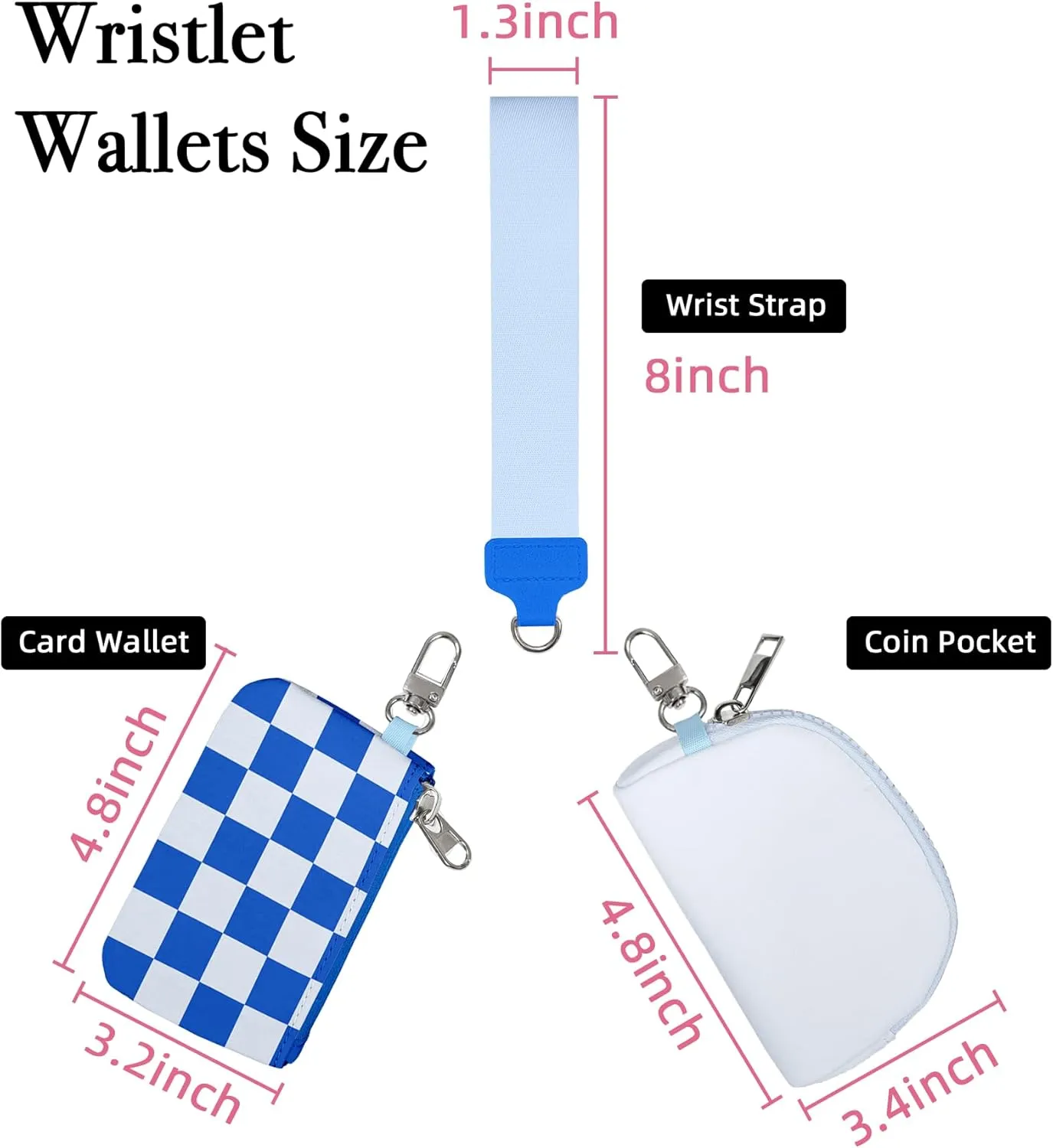 Wristlet Wallets for Women Ladies Teen Girls Female Credit Card Holder Wallets Cute Aesthetic Unique Modern Cardholder Purse Keychain Zipper