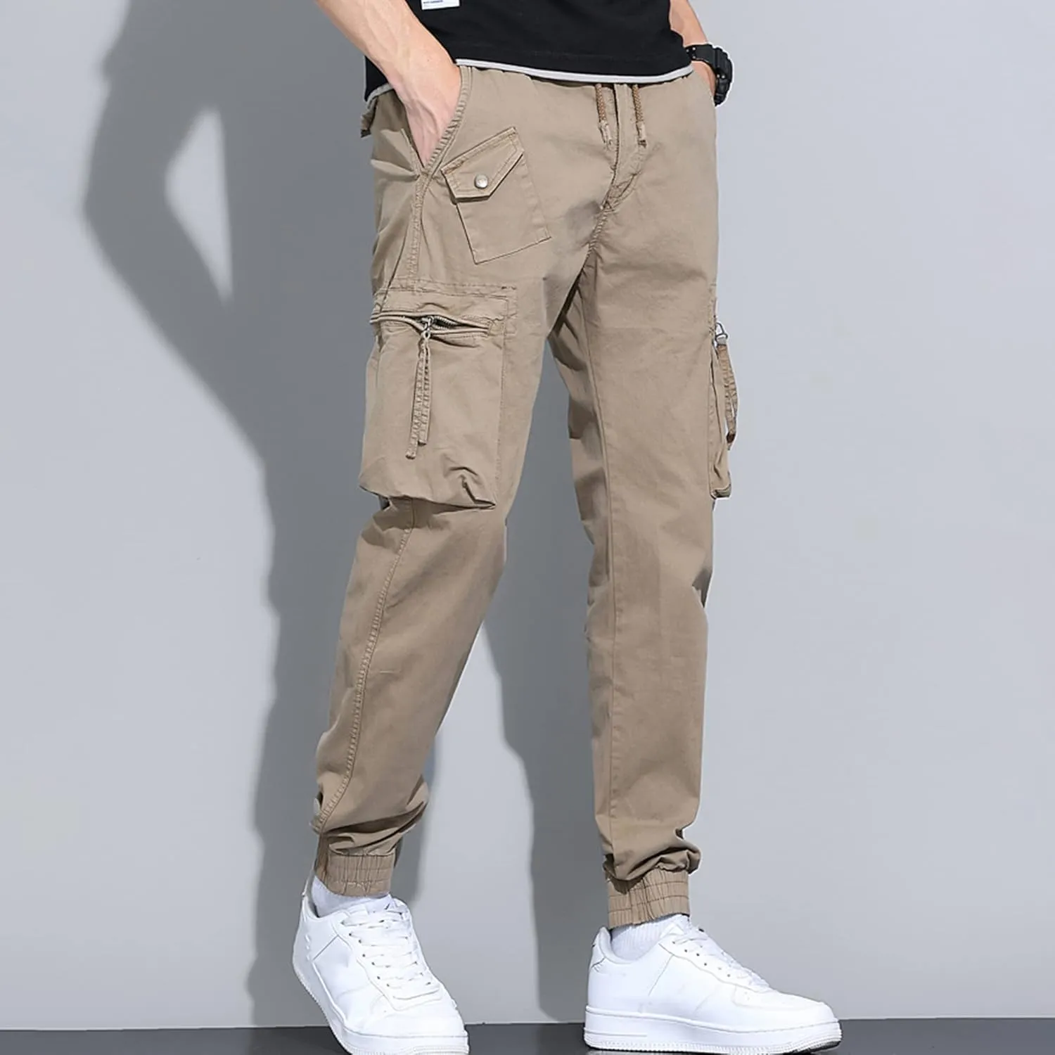XYXIONGMAO Men's Tactical Harem Cargo Pants Streetwear overalls loose casual Hip Hop Techwear functional trousers