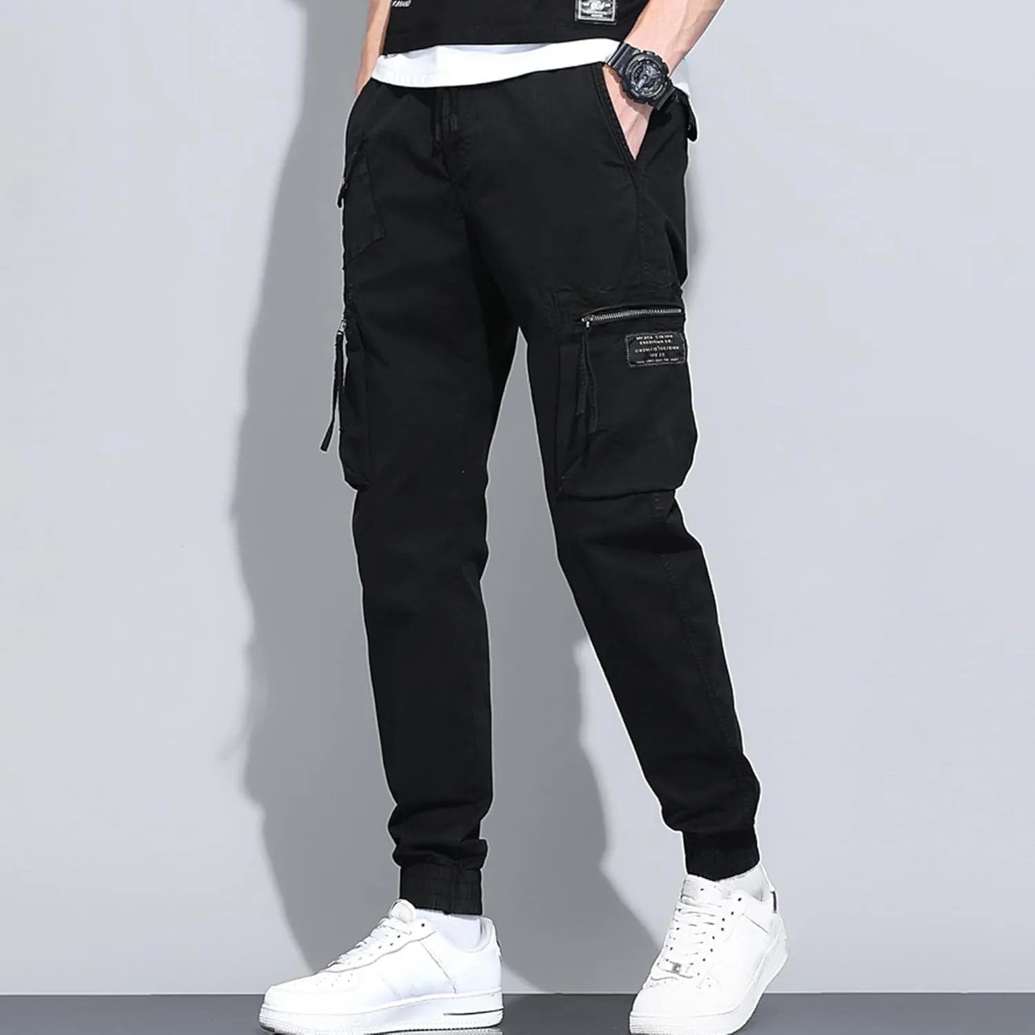 XYXIONGMAO Men's Tactical Harem Cargo Pants Streetwear overalls loose casual Hip Hop Techwear functional trousers