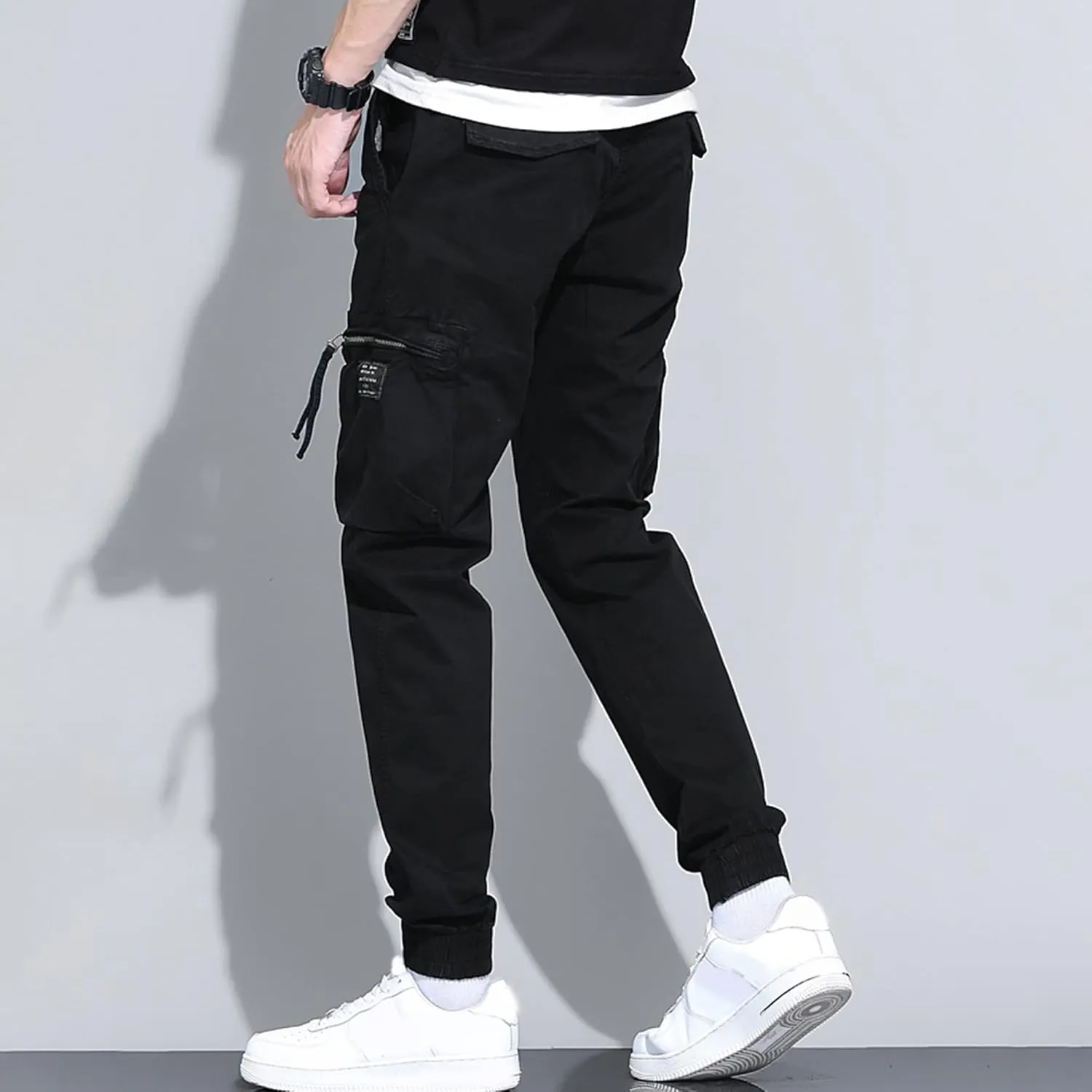 XYXIONGMAO Men's Tactical Harem Cargo Pants Streetwear overalls loose casual Hip Hop Techwear functional trousers