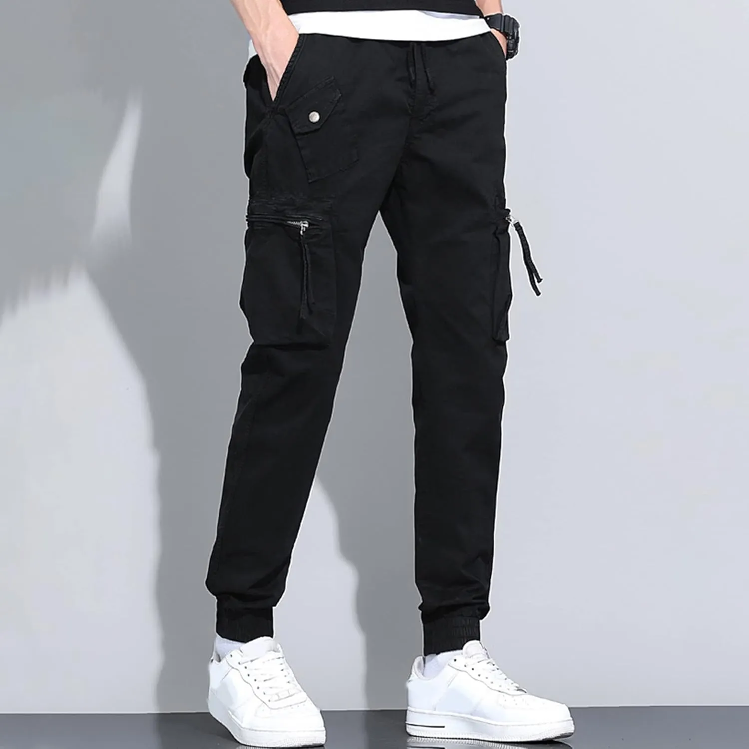 XYXIONGMAO Men's Tactical Harem Cargo Pants Streetwear overalls loose casual Hip Hop Techwear functional trousers