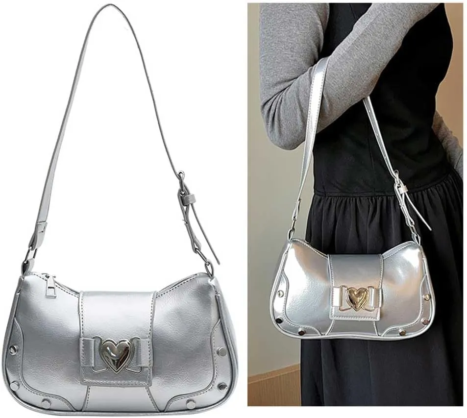 Y2K Underarm Bag Women, Punk Trendy Handbag Girls Gothic Tote Purse Y2K Cool Unique Purse Fashion Girls Handbag